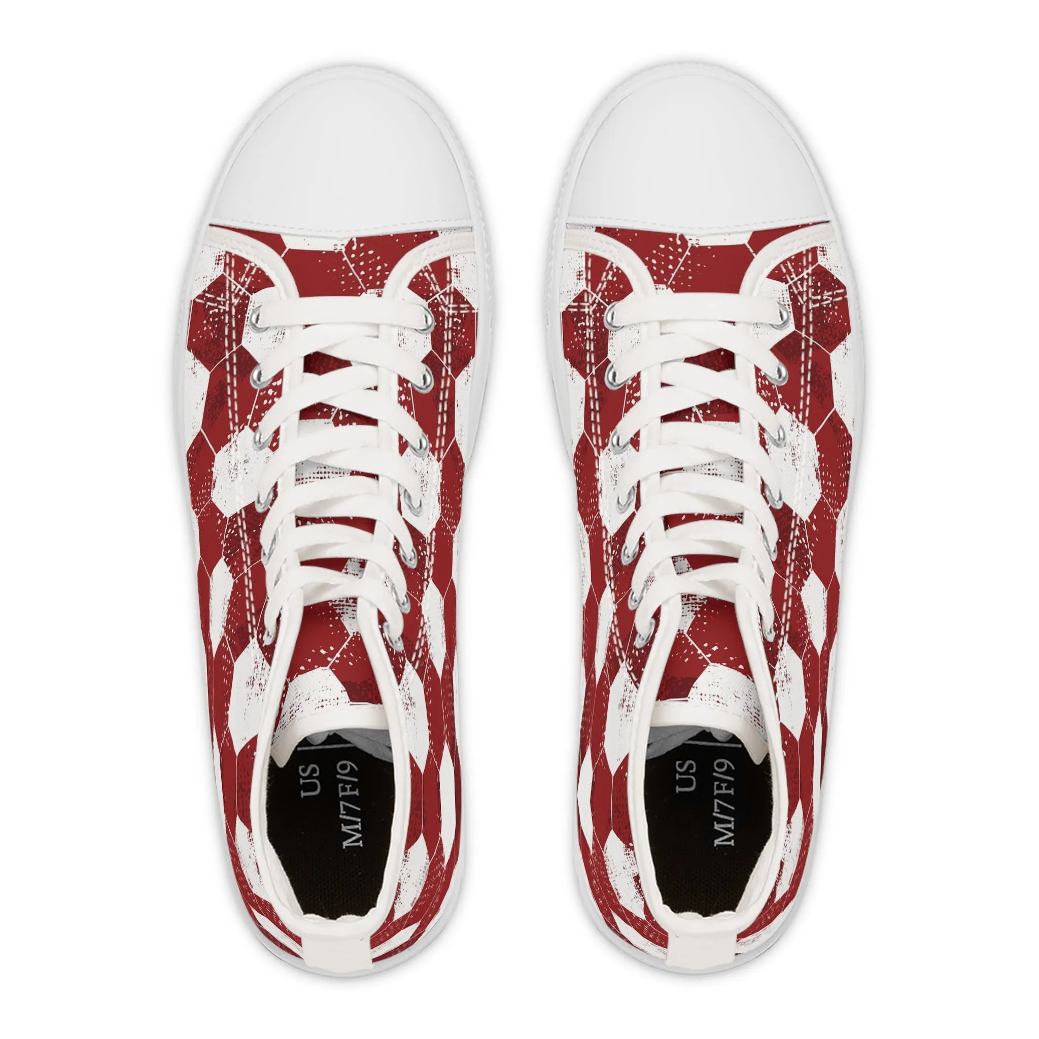 Red Soccer Ball Women's High Top Sneakers