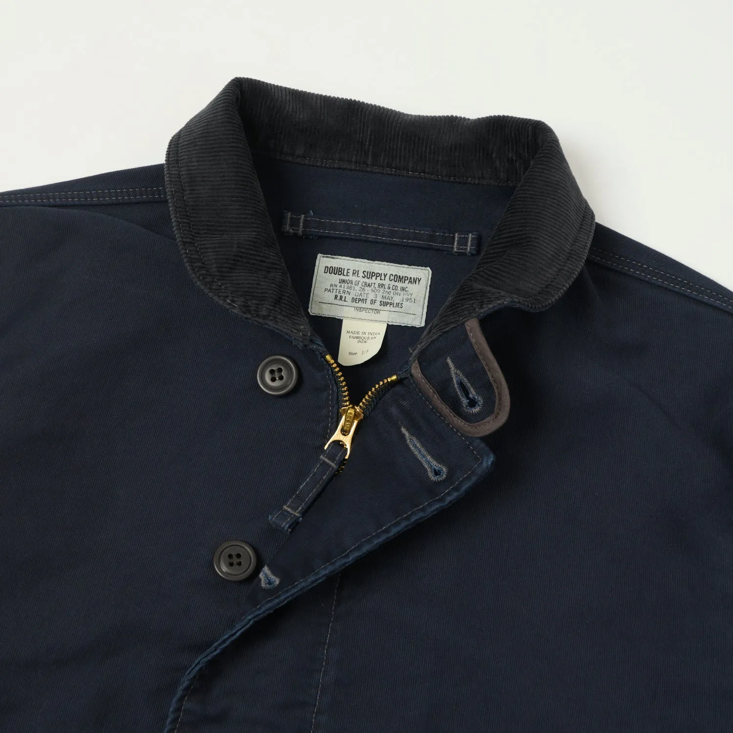 RRL Corduroy-Collar Deck Jacket - Navy