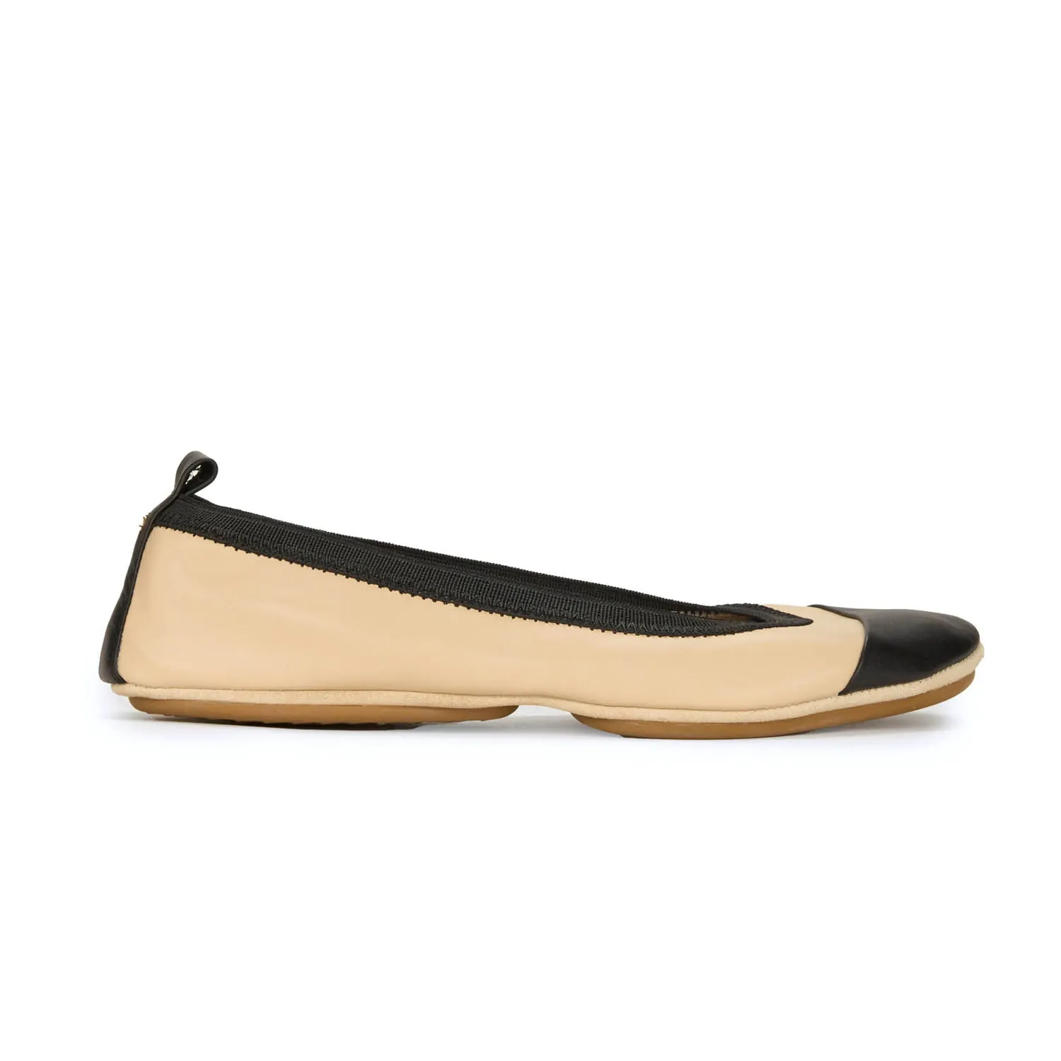 Samantha Foldable Ballet Flat in Nude Leather