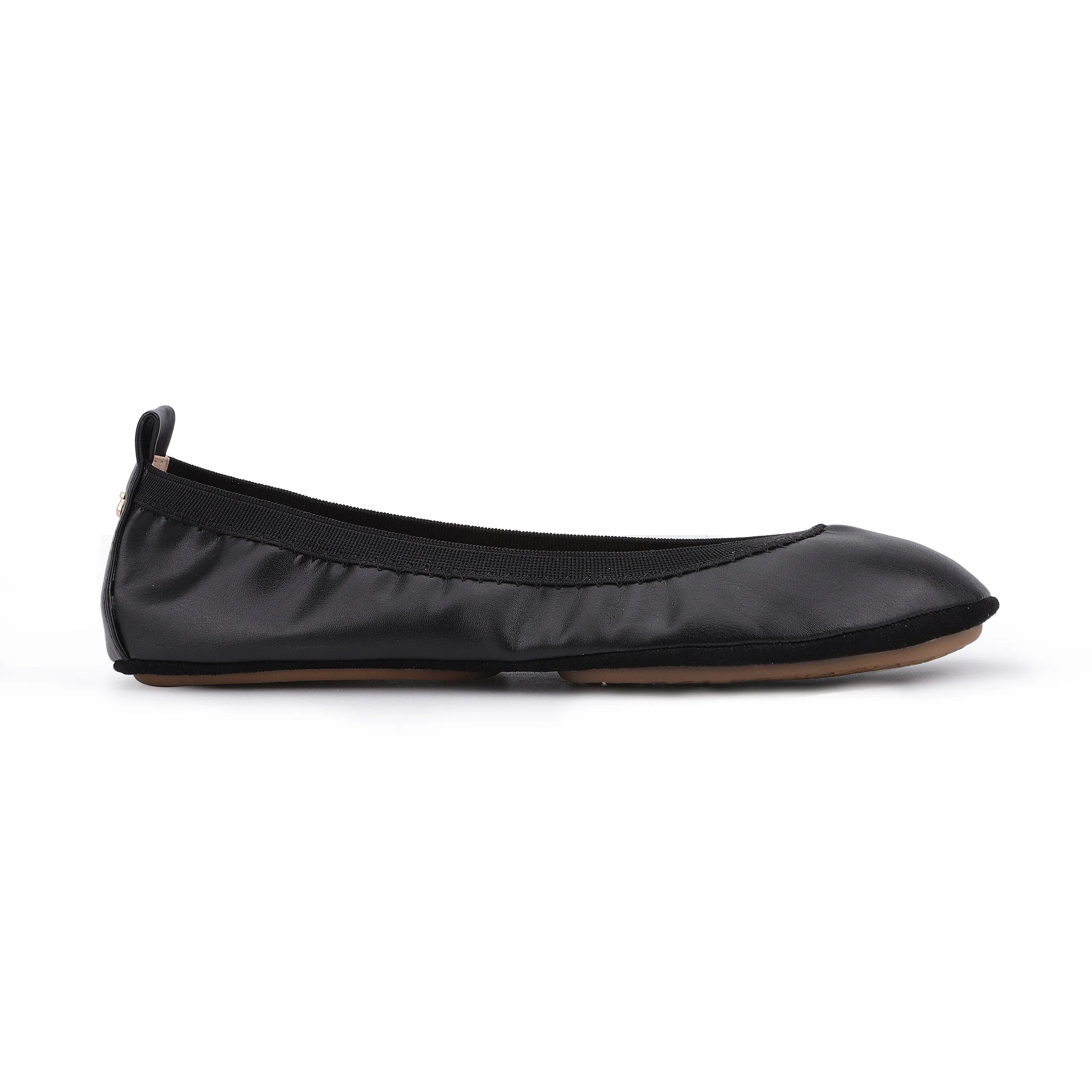 Samara Foldable Ballet Flat in Black Vegan