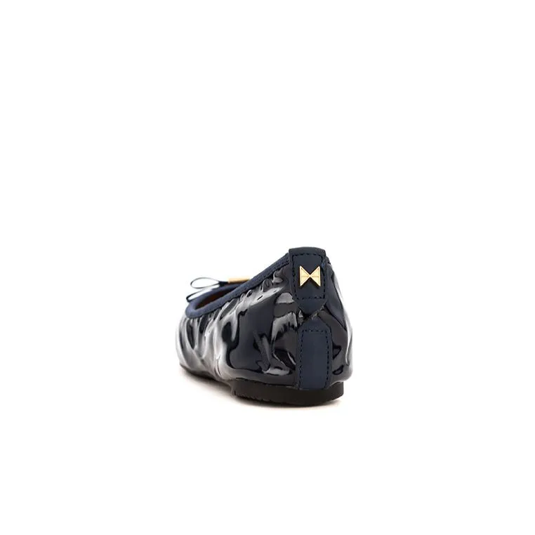 SHEA Ballet Flat Shoes - Navy Patent