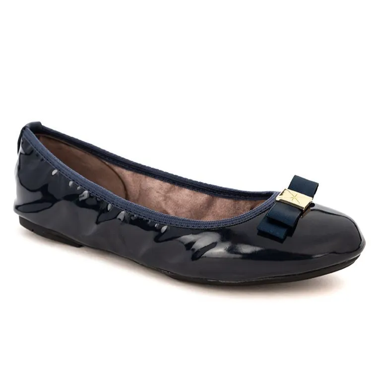 SHEA Ballet Flat Shoes - Navy Patent