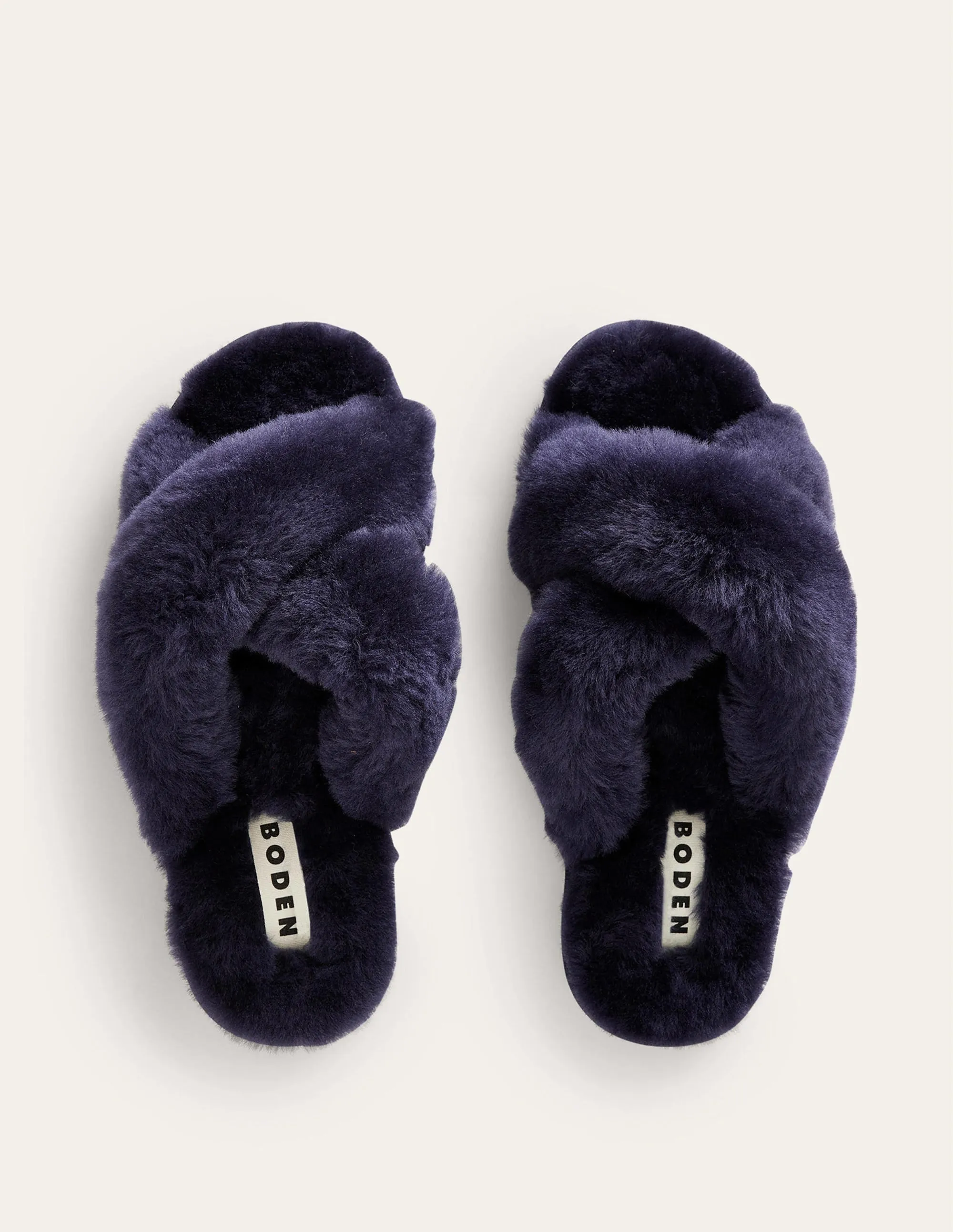 Sheepskin Slippers-Navy