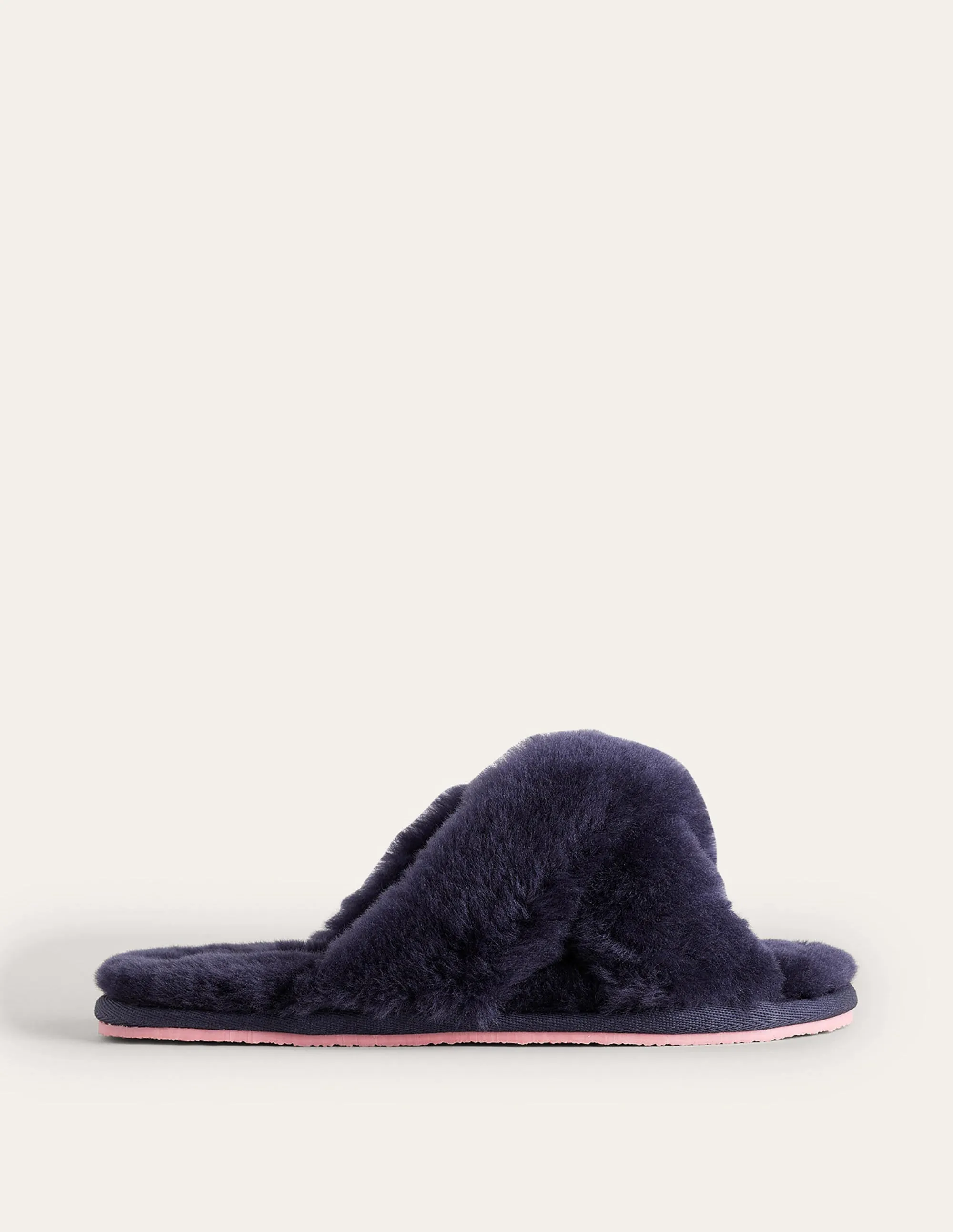 Sheepskin Slippers-Navy