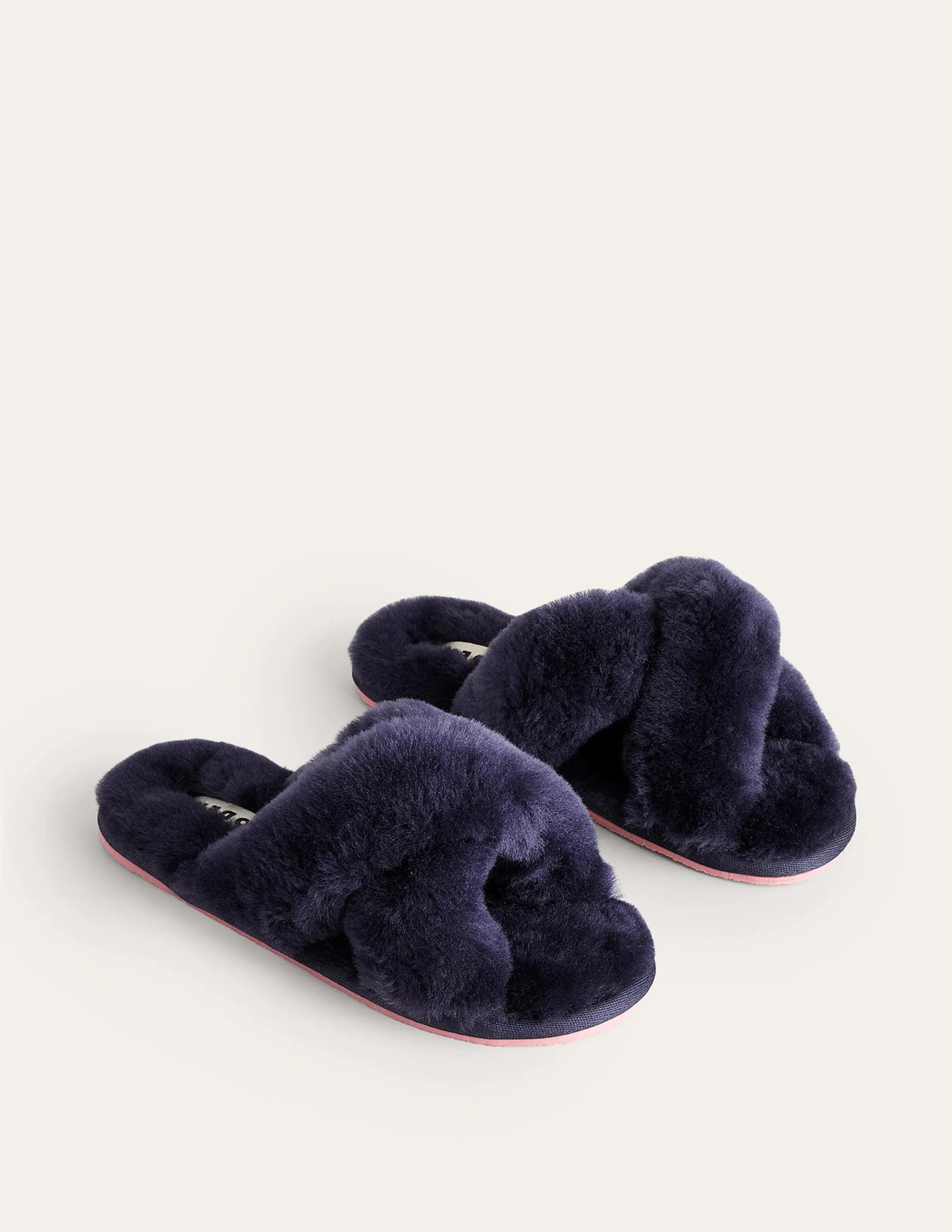 Sheepskin Slippers-Navy