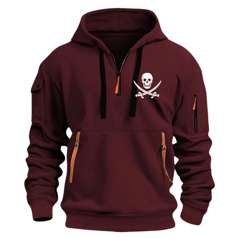 SKULL ARM POCKET ZIPPER HOODIE