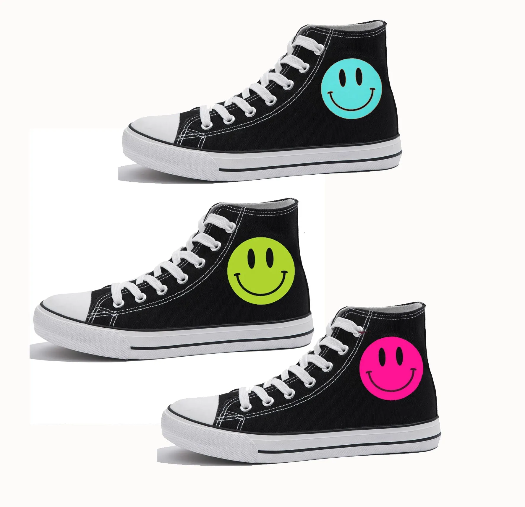 Smiley face glitters shoes/ smiley face sneakers