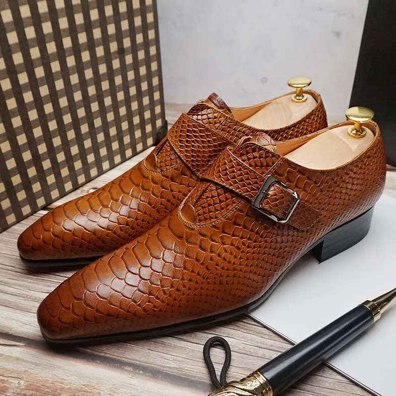 Snake Prints Formal Men Shoes