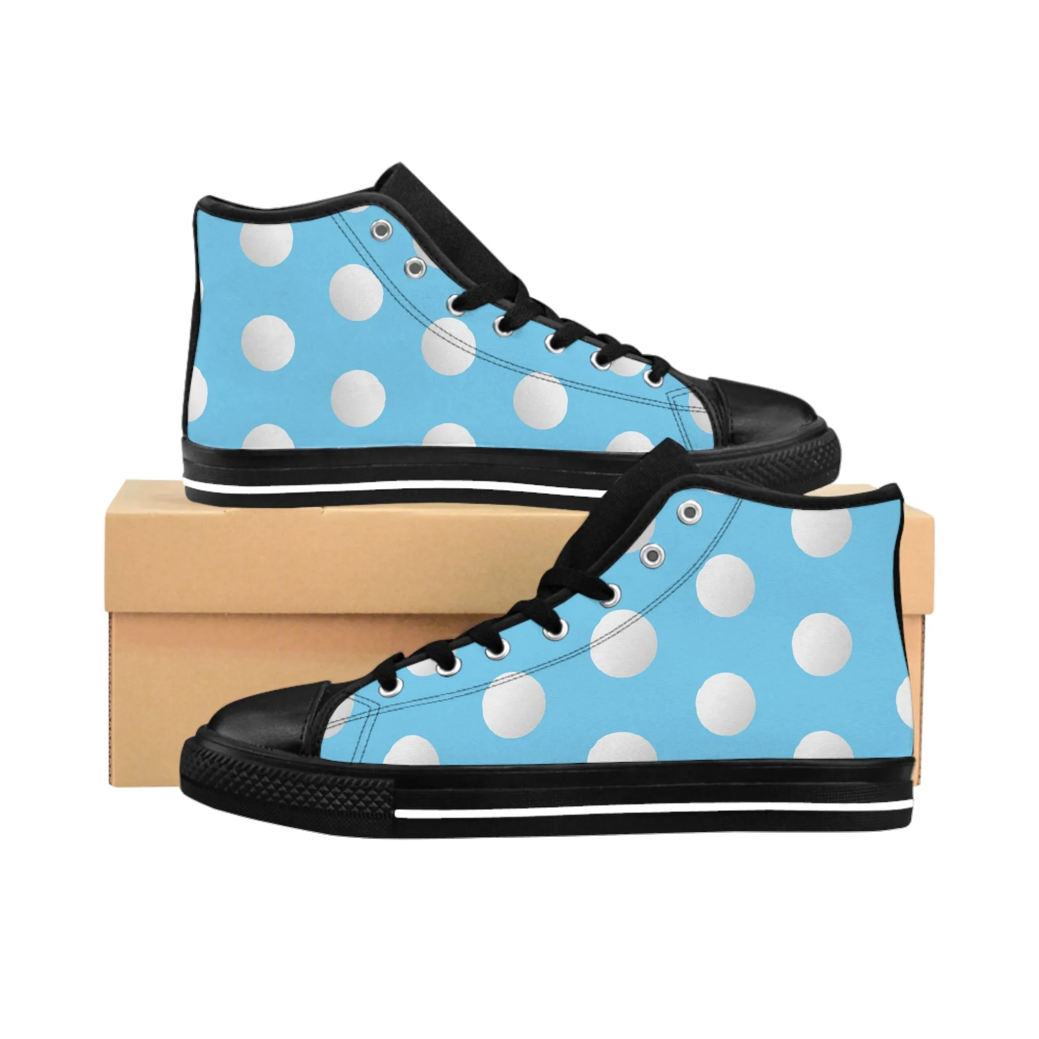 Snowball Blue Background Women's Classic Sneakers