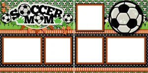 Soccer Mom Orange - Digital Scrapbook Pages - INSTANT DOWNLOAD