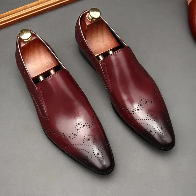 Solid Shiny Pointed Toe Loafers