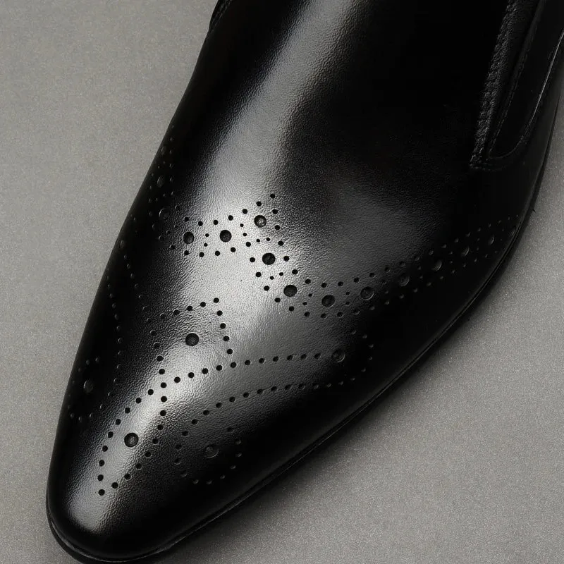 Solid Shiny Pointed Toe Loafers