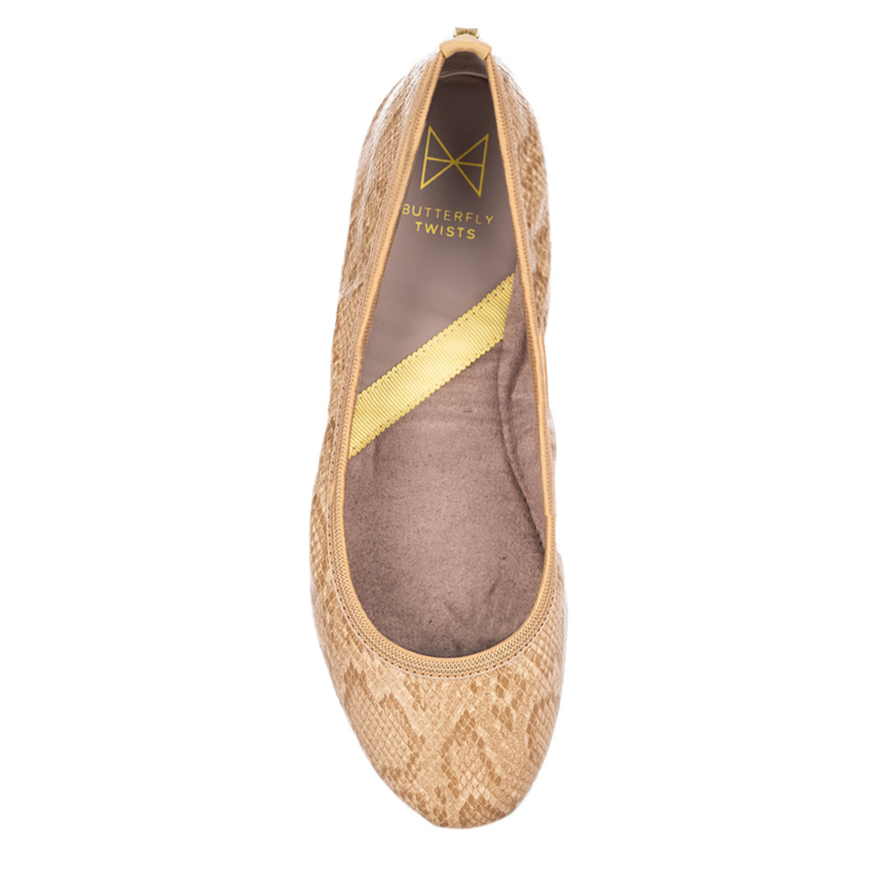 SOPHIA Ballet Flat Shoes - Tan Snake