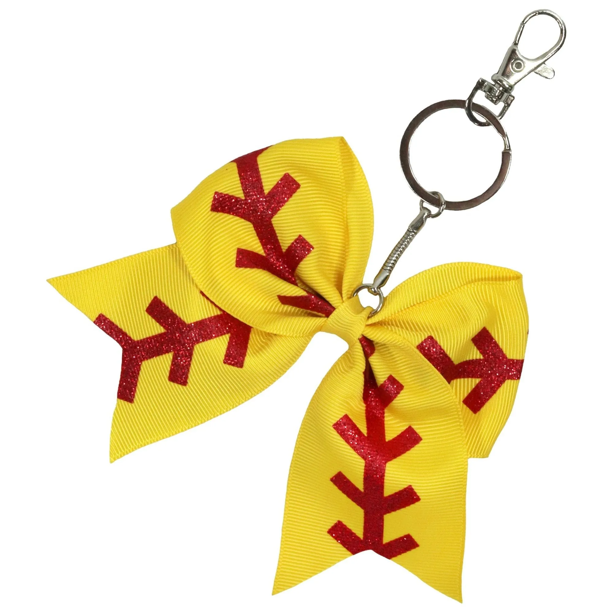 Sports Keychains for Girls Softball Volleyball Basketball Soccer Ribbon Cheer Bow Key Chain