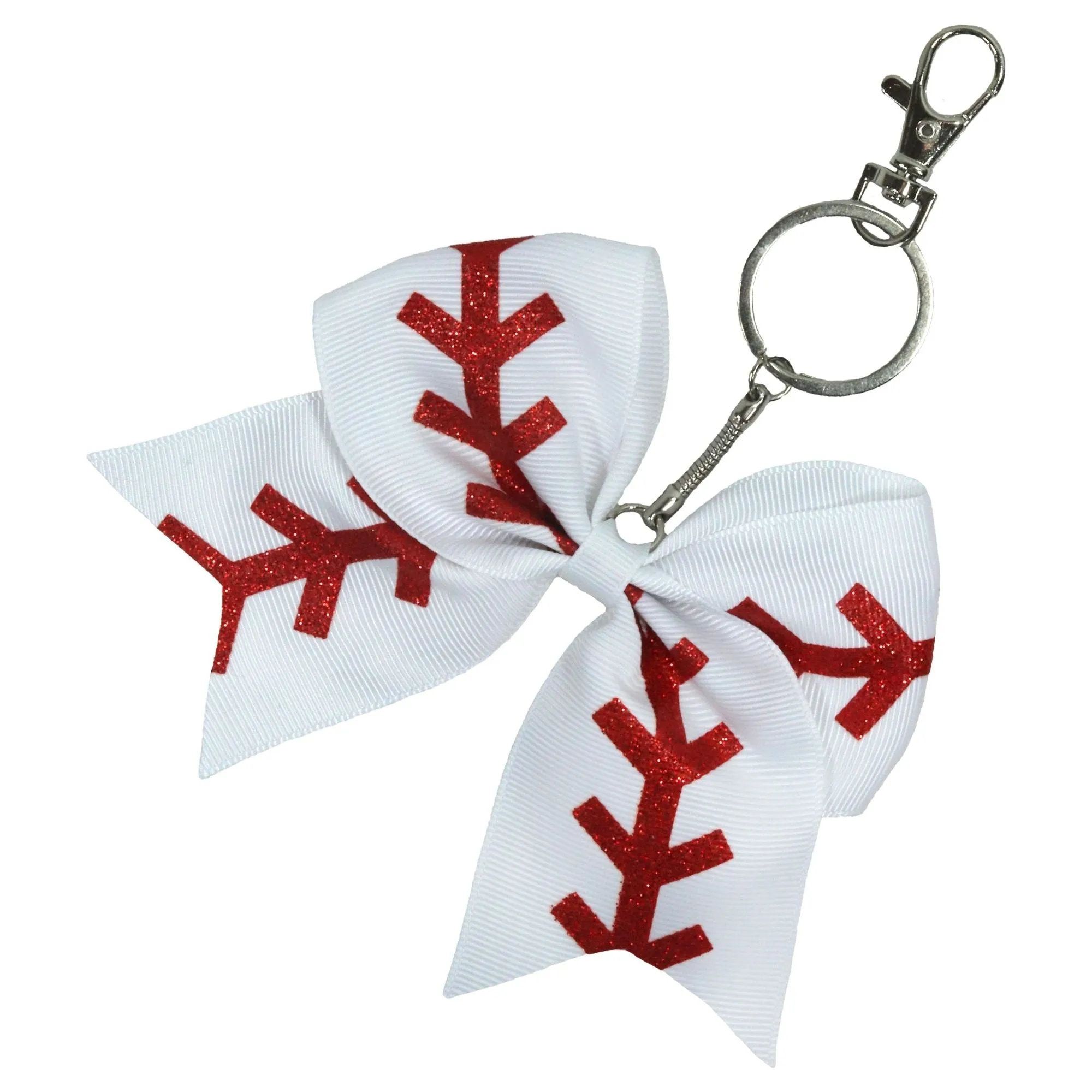 Sports Keychains for Girls Softball Volleyball Basketball Soccer Ribbon Cheer Bow Key Chain