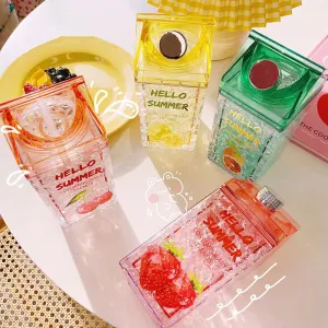 Square Ice Fruit Water Bottle