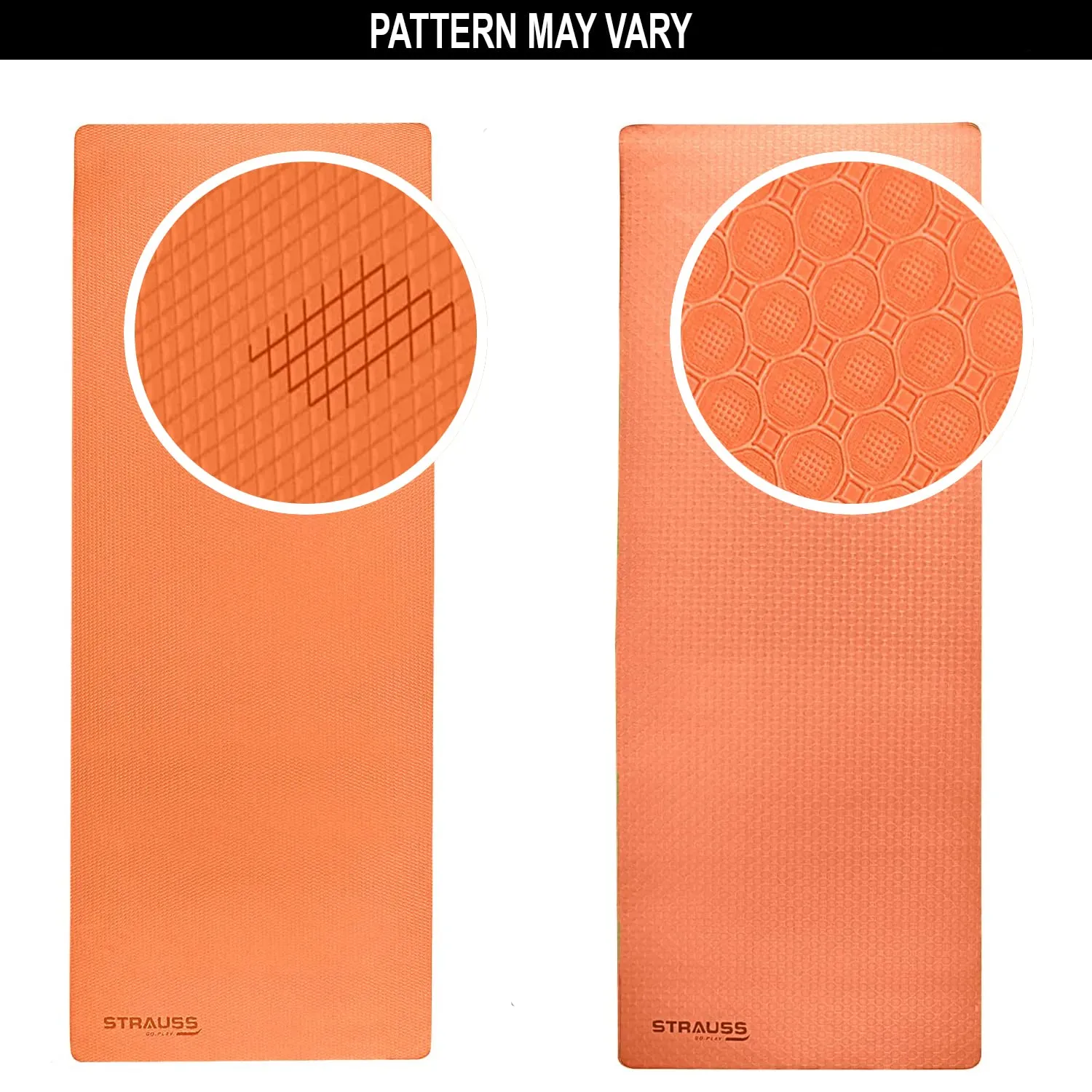 STRAUSS Anti Skid EVA Yoga Mat with Carry Bag, 6mm, Non-Slip Exercise Mat for Home & Gym | Lightweight & Durable Workout Mat | Ideal for Yoga, Pilates, Fitness | Ideal for Men & Women, (Orange)