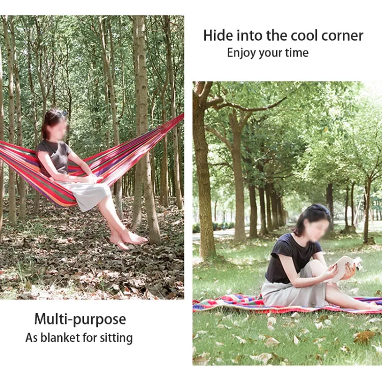 Strip Single Camping Outdoor Canvas Hammock, Size: 185cm x 80cm(Red)