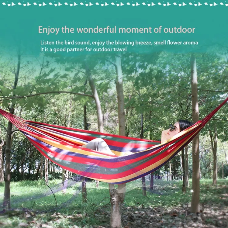 Strip Single Camping Outdoor Canvas Hammock, Size: 185cm x 80cm(Red)