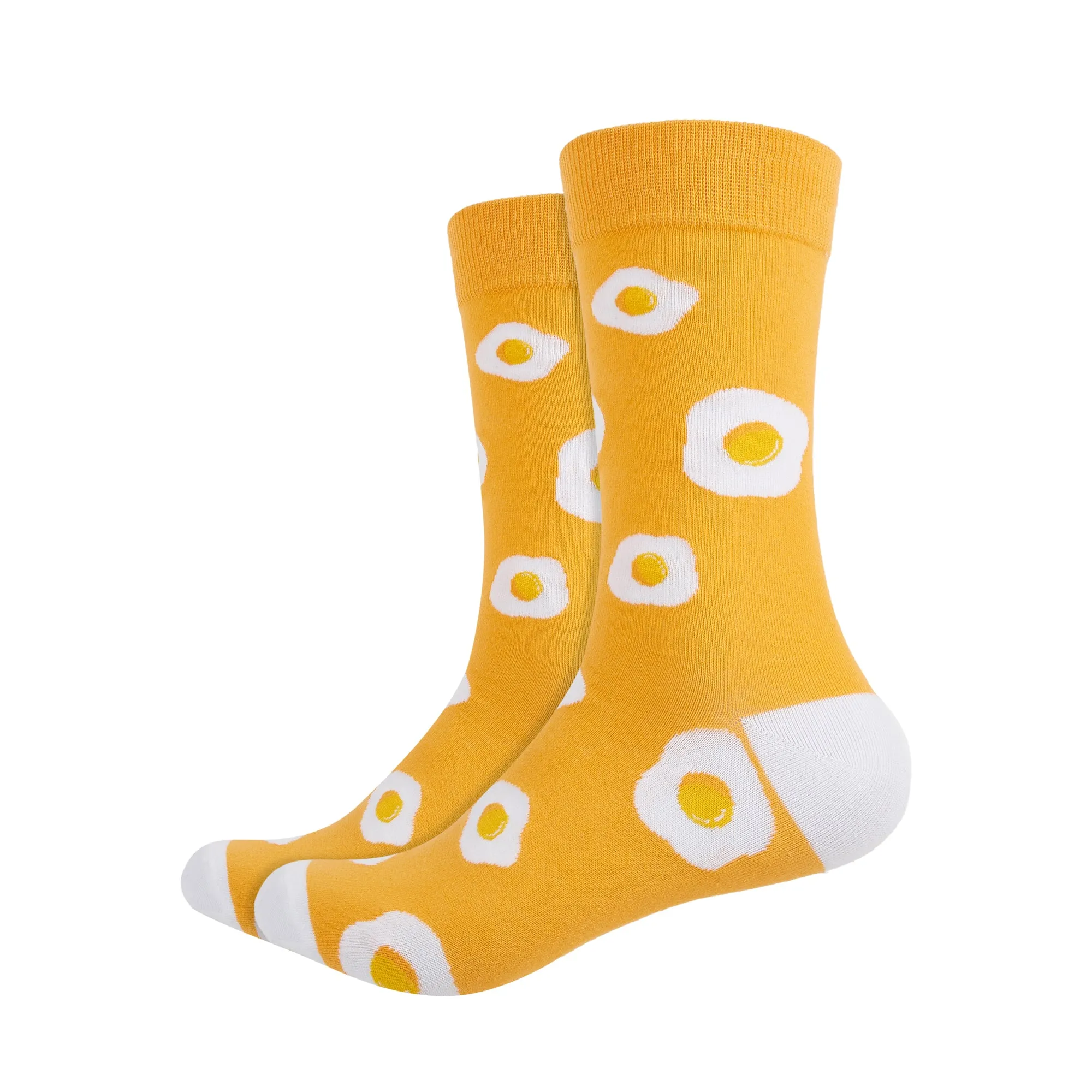 Sunny Side Up Printed Crew Length Socks