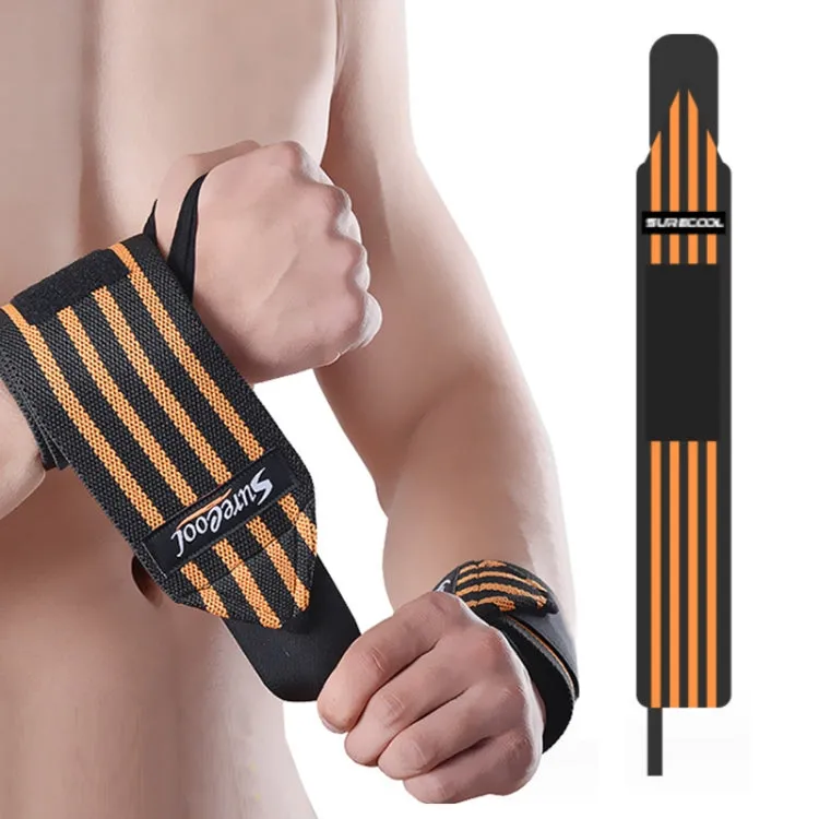 SURECOOL 50x8cm Sports Wrist Wraps Weightlifting Equipment Training Straps(Orange)