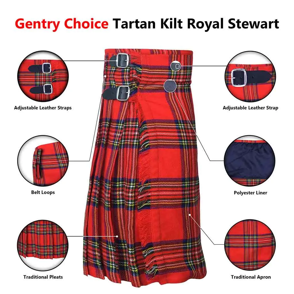 Tartan Kilt Royal Stewart 8 Yards