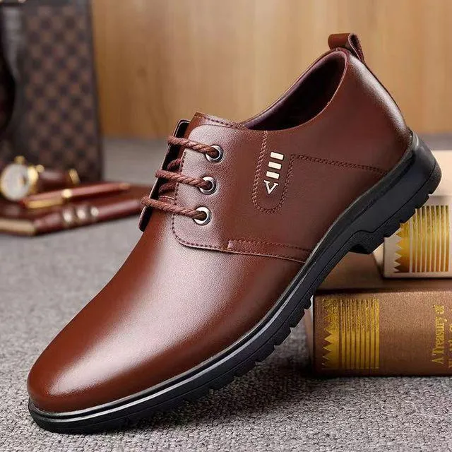 Thick-soled Laced Up Men's Shoes