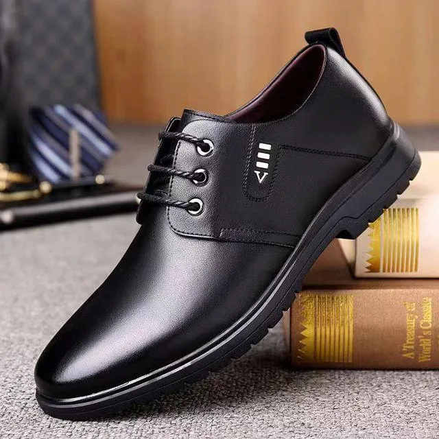 Thick-soled Laced Up Men's Shoes