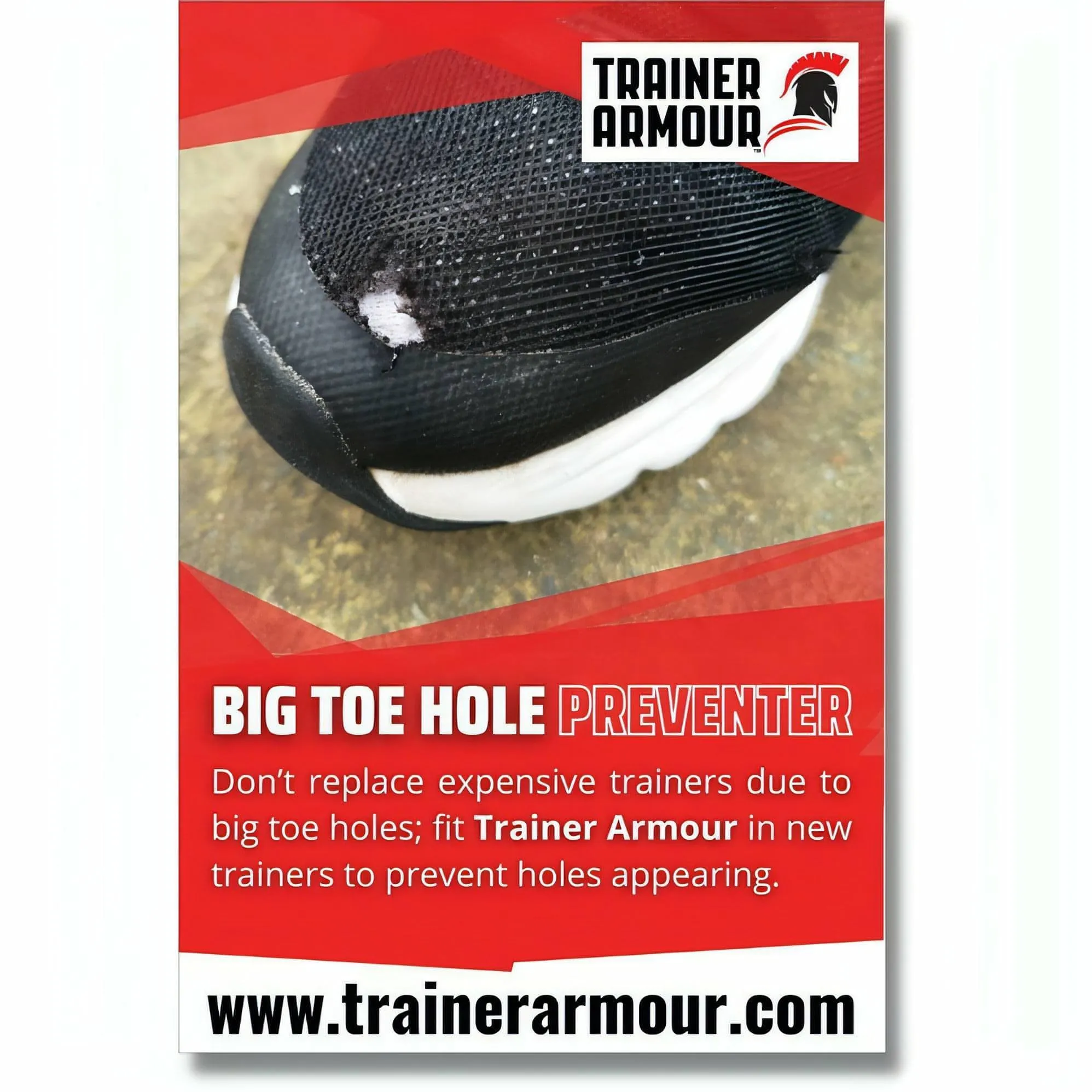 Trainer Armour Big Toe Hole Preventer Patches - Black