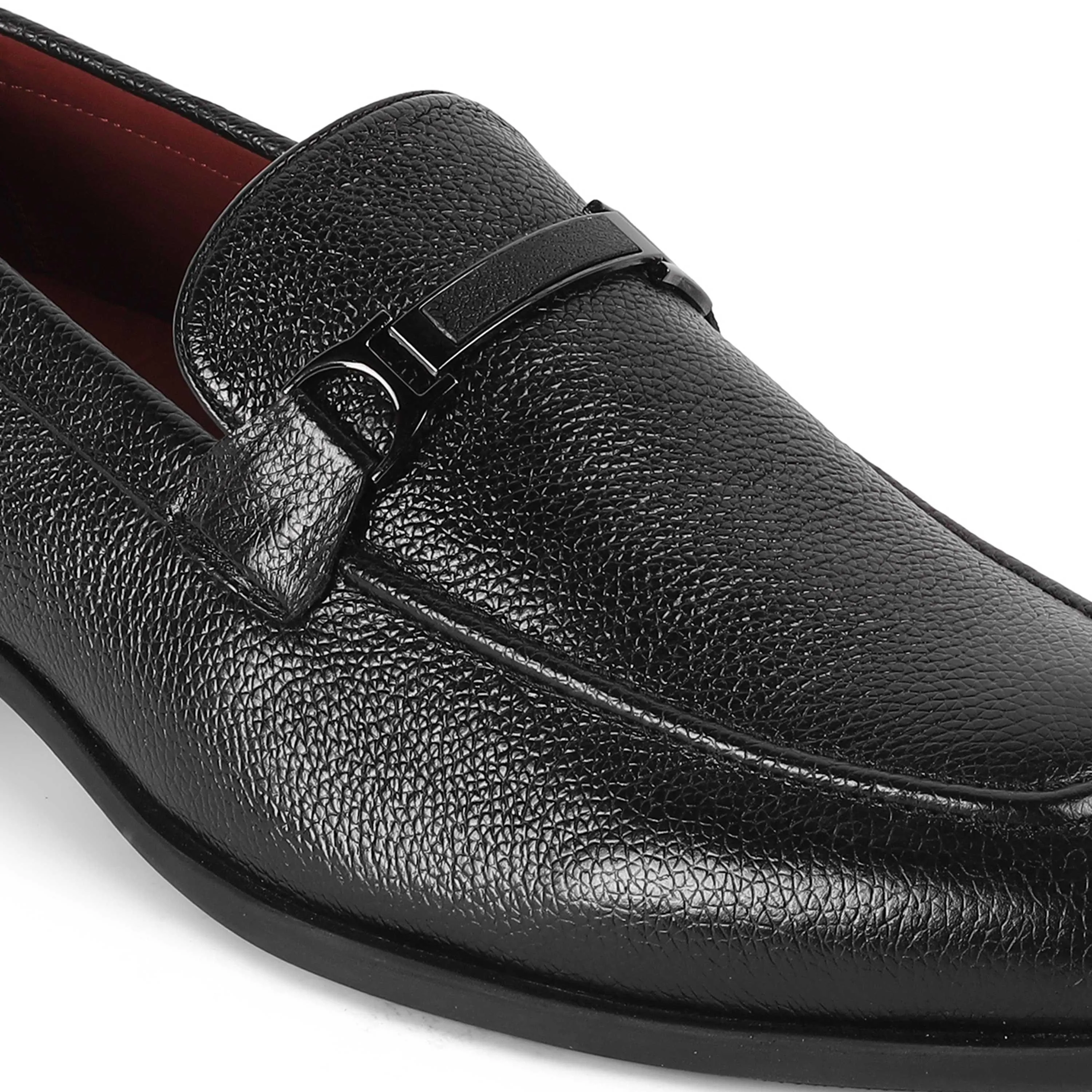 Tresmode Even Black Men's Leather Loafers