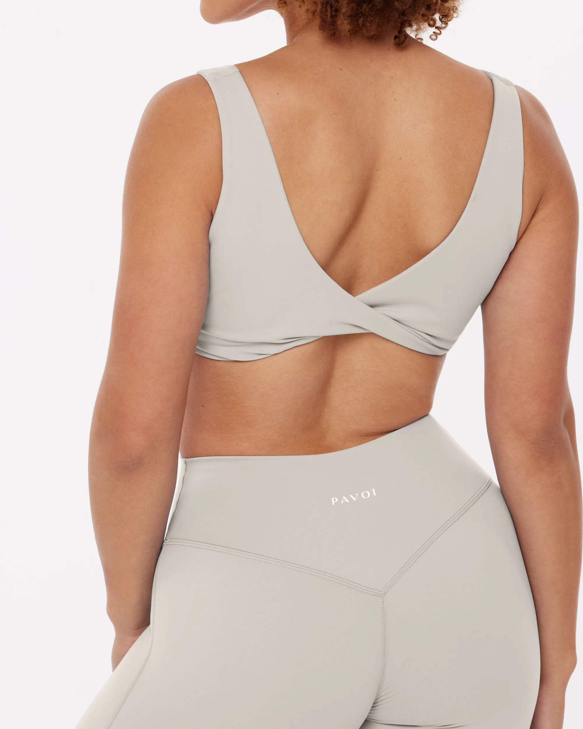 Twist-Front Reversible Padded Sports Bra