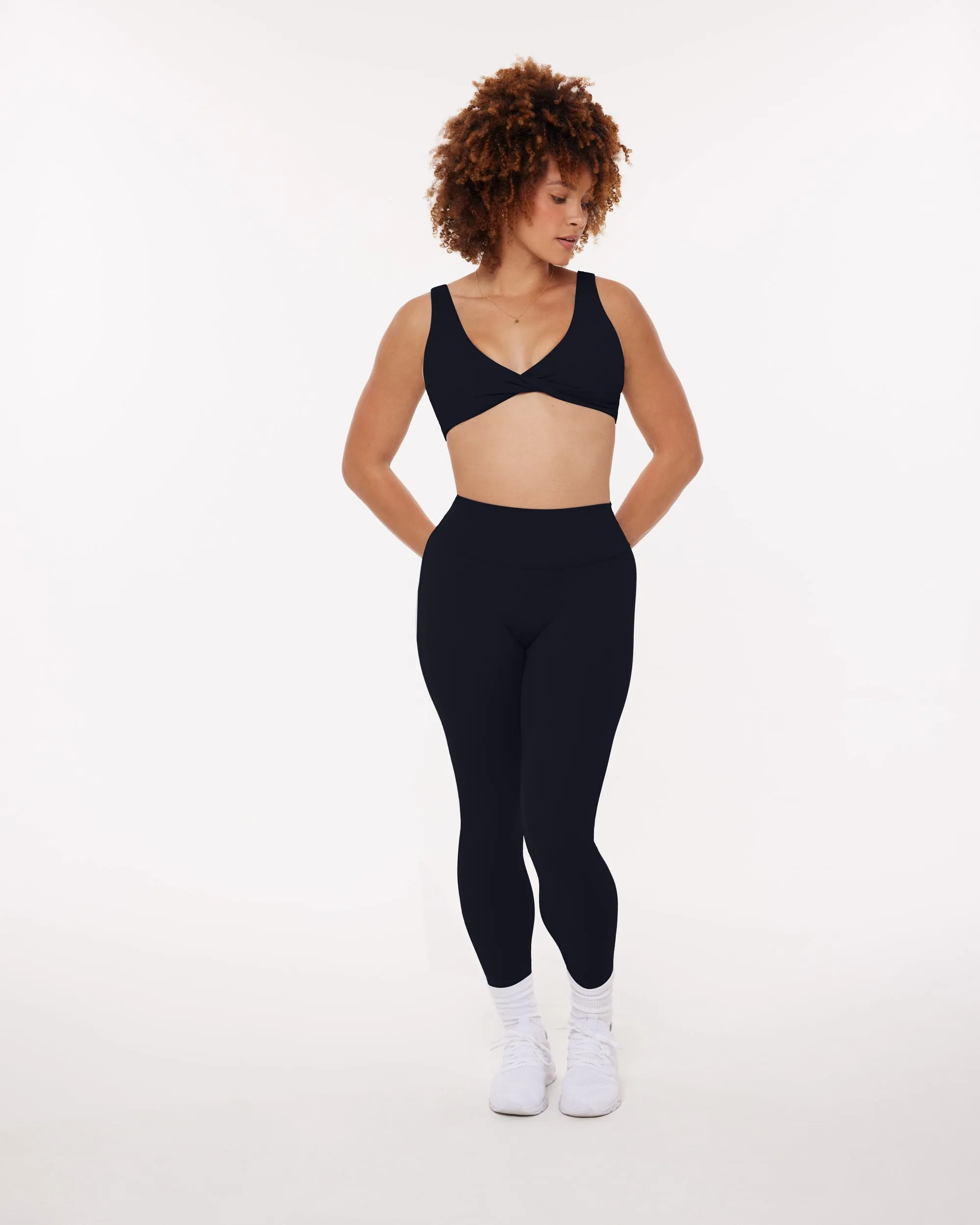 Twist-Front Reversible Padded Sports Bra