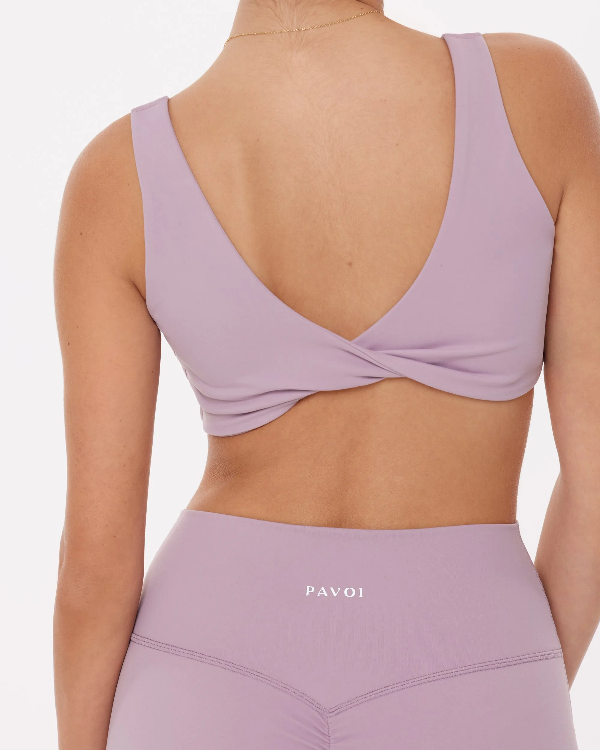 Twist-Front Reversible Padded Sports Bra