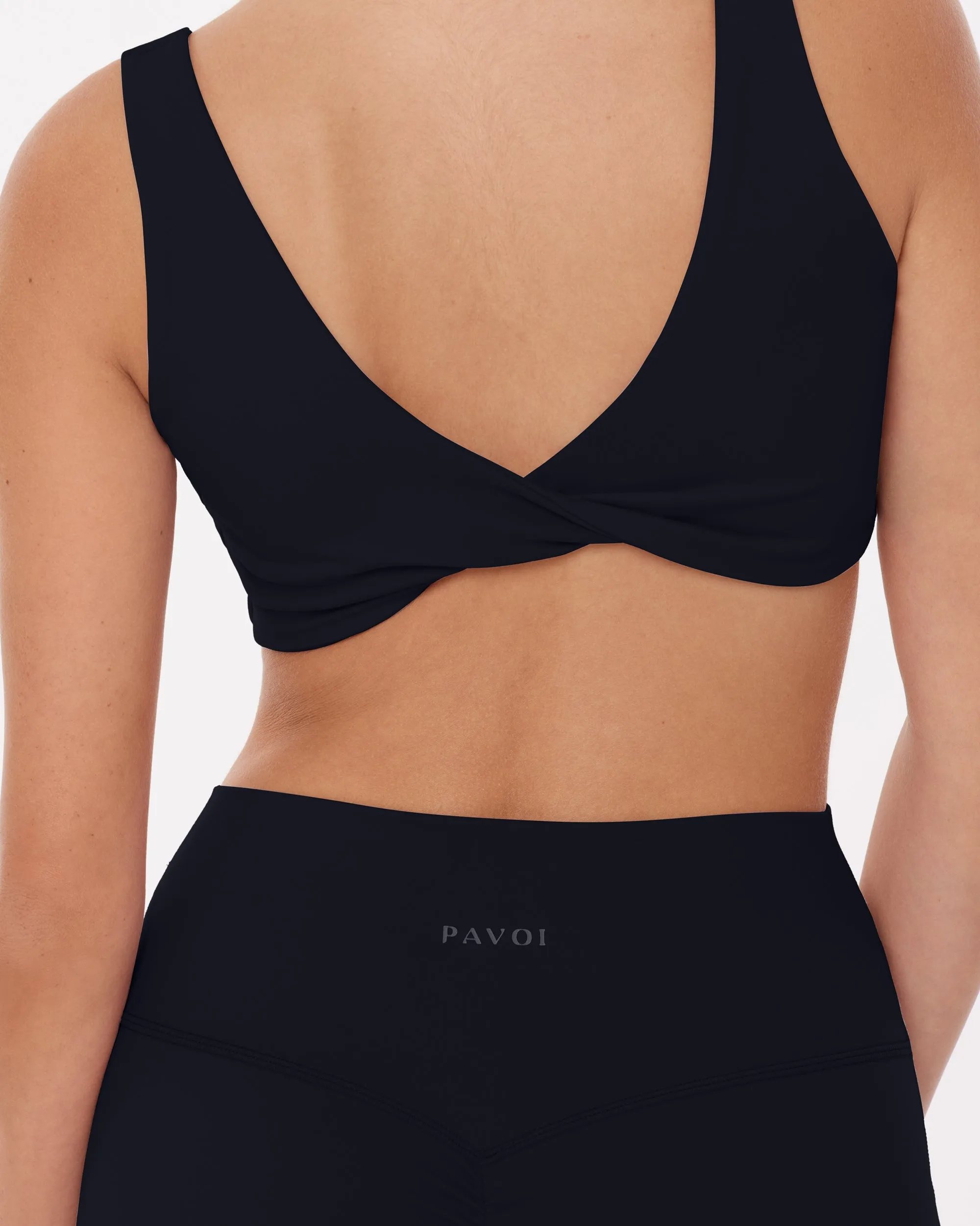 Twist-Front Reversible Padded Sports Bra