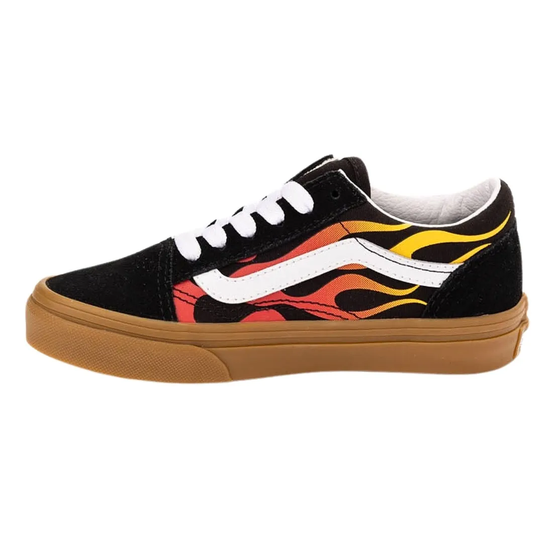 Vans Kids Old Skool Flame Skate Shoes - Flame Black/Gum