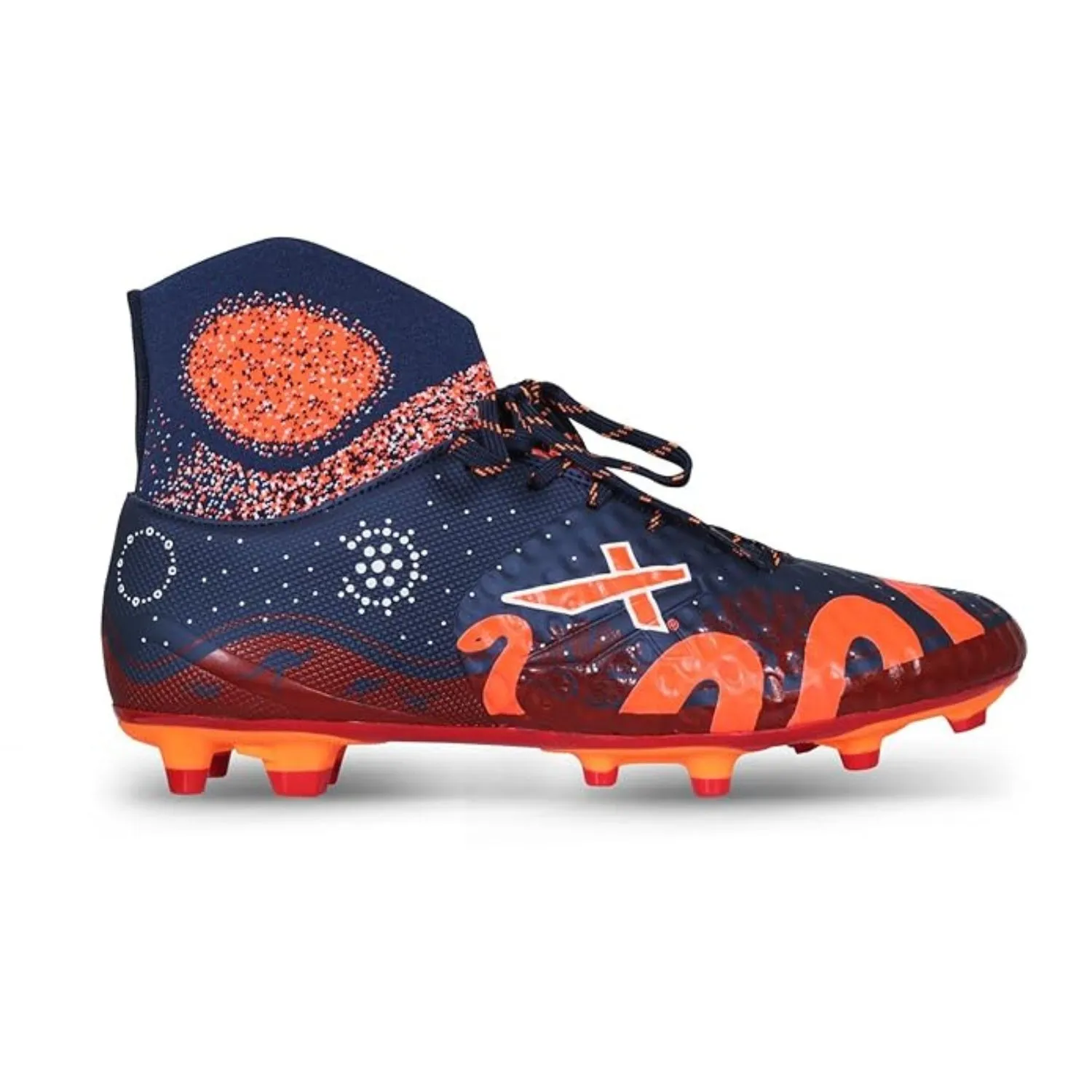 Vector X Venom Unleashed Football Studs/Shoe, Navy/Orange