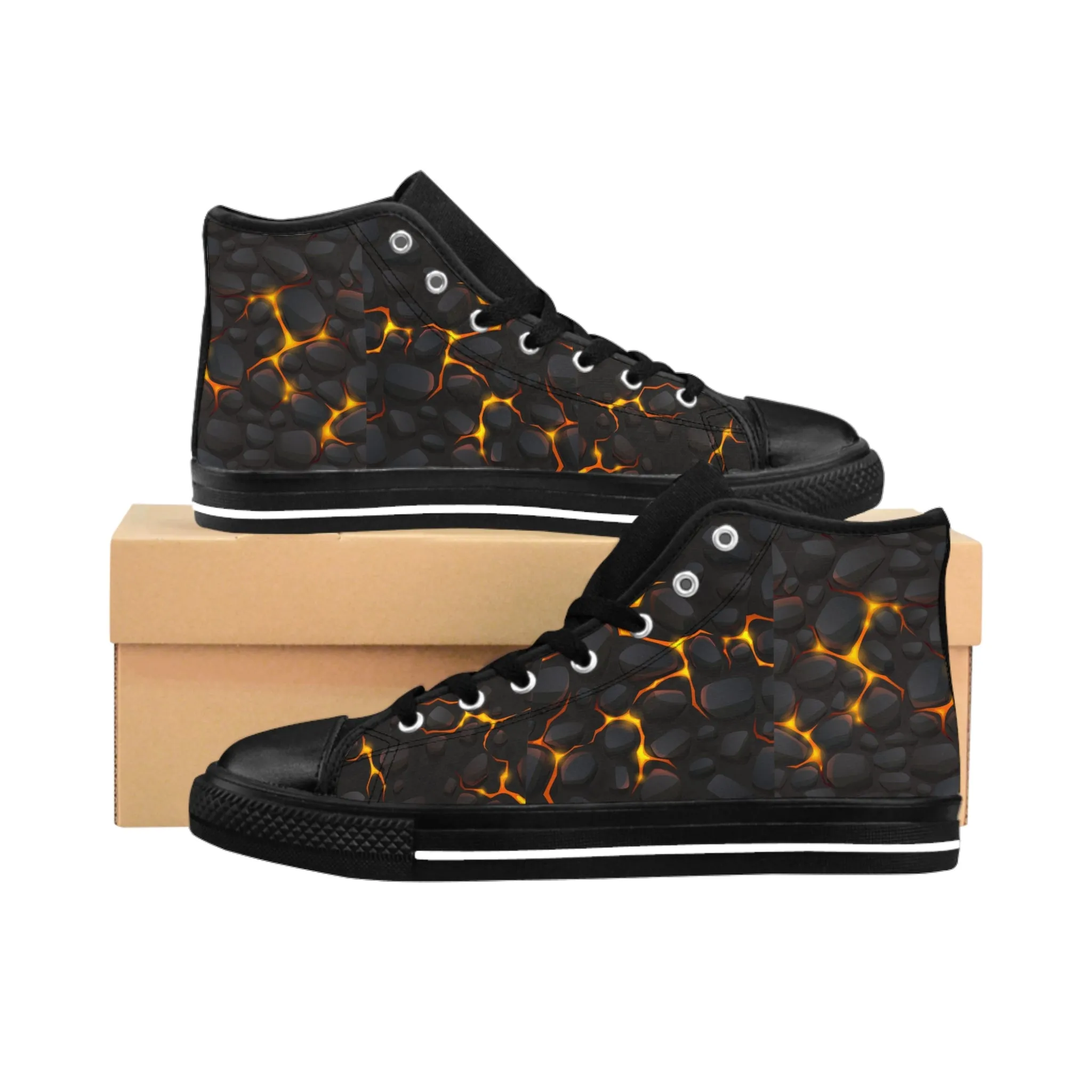 Volcanic Lava Pattern Women's Classic Sneakers