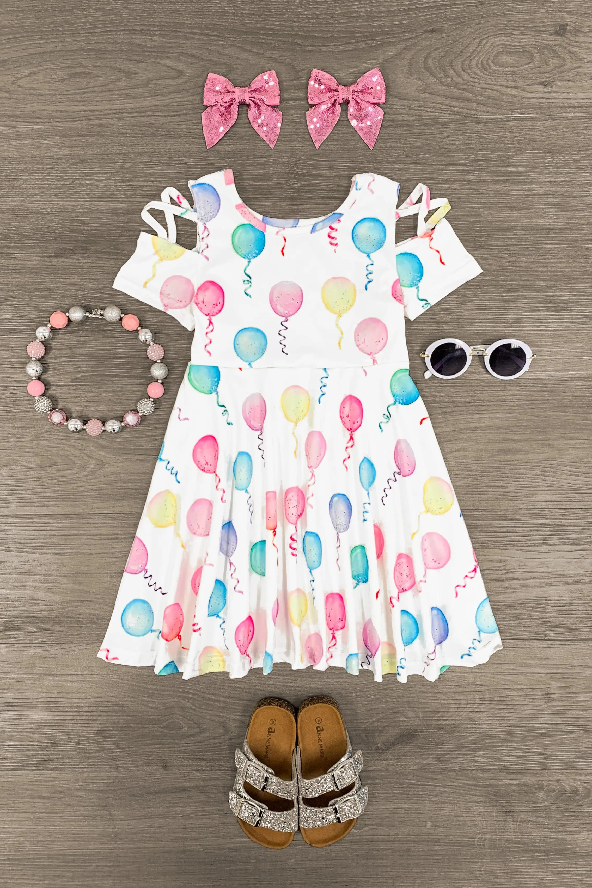 White Pastel Balloon Dress