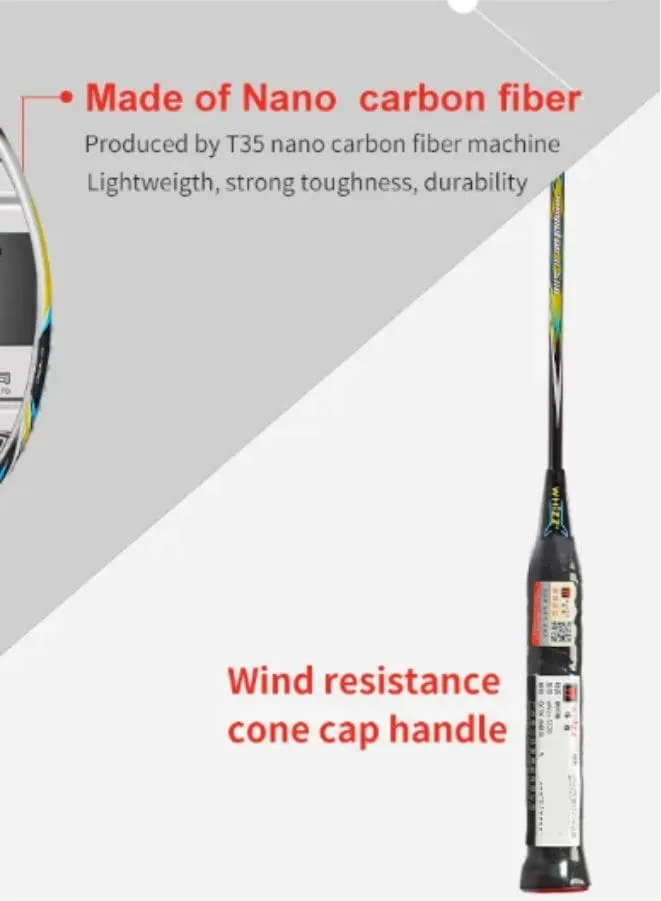 Whizz S520 Badminton Racket for Casual Game, School Sports, Lightweight with Full Cover for Indoor and Outdoor Play, Intermediate, Senior Level