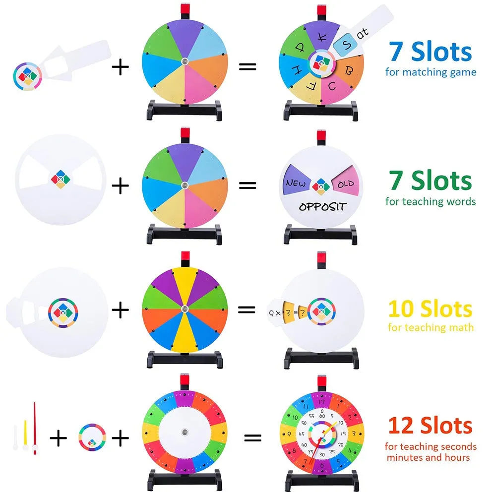 WinSpin 12" Tabletop Prize Wheel Teachers' Choice All in 1, 26-Slot