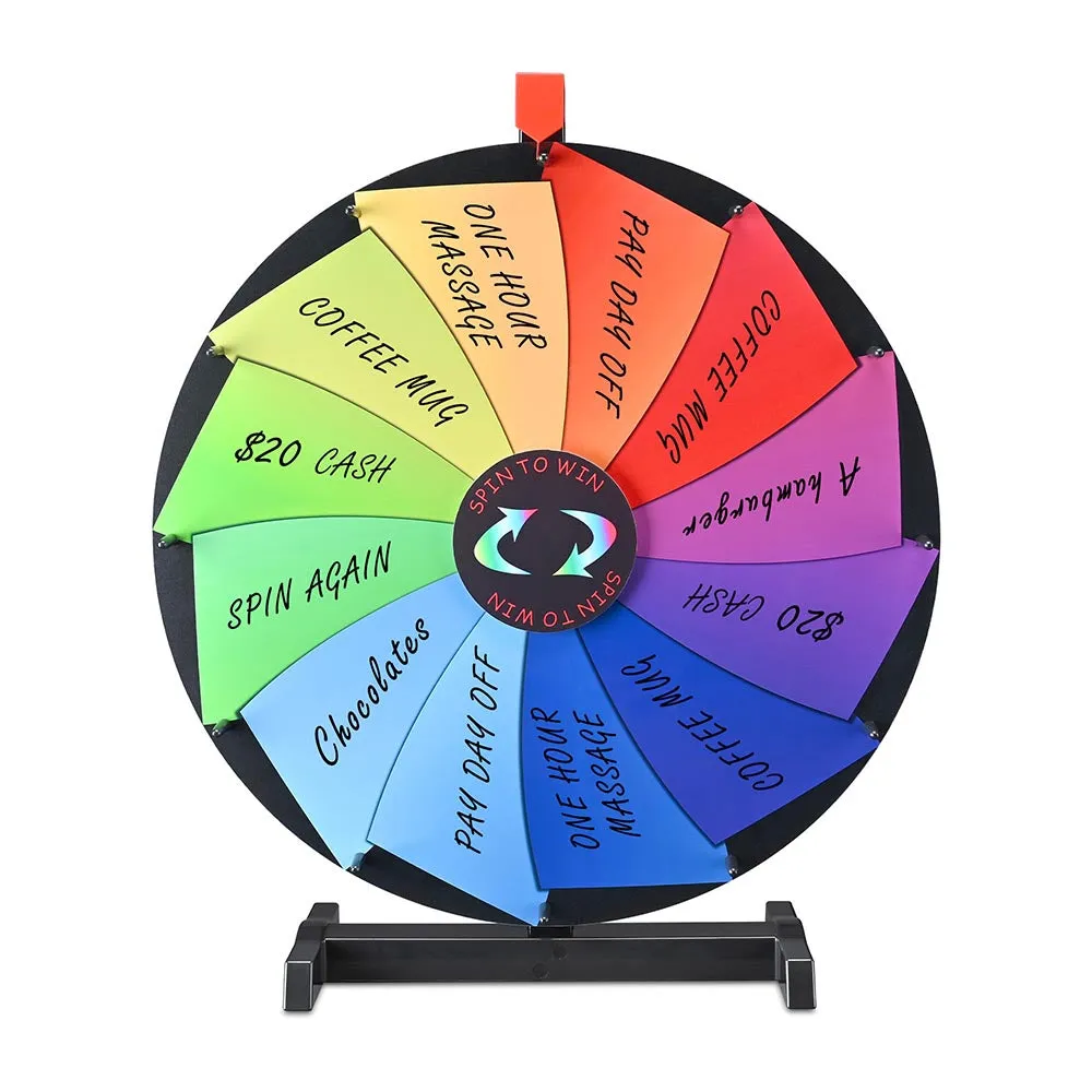 WinSpin 24" Tabletop Colorful Dry Erase Prize Wheel Pinwheel