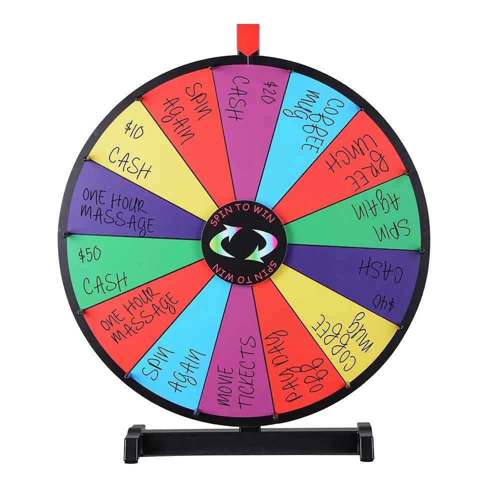 WinSpin 24" Tabletop Prize Wheel Colorful Dry Erase