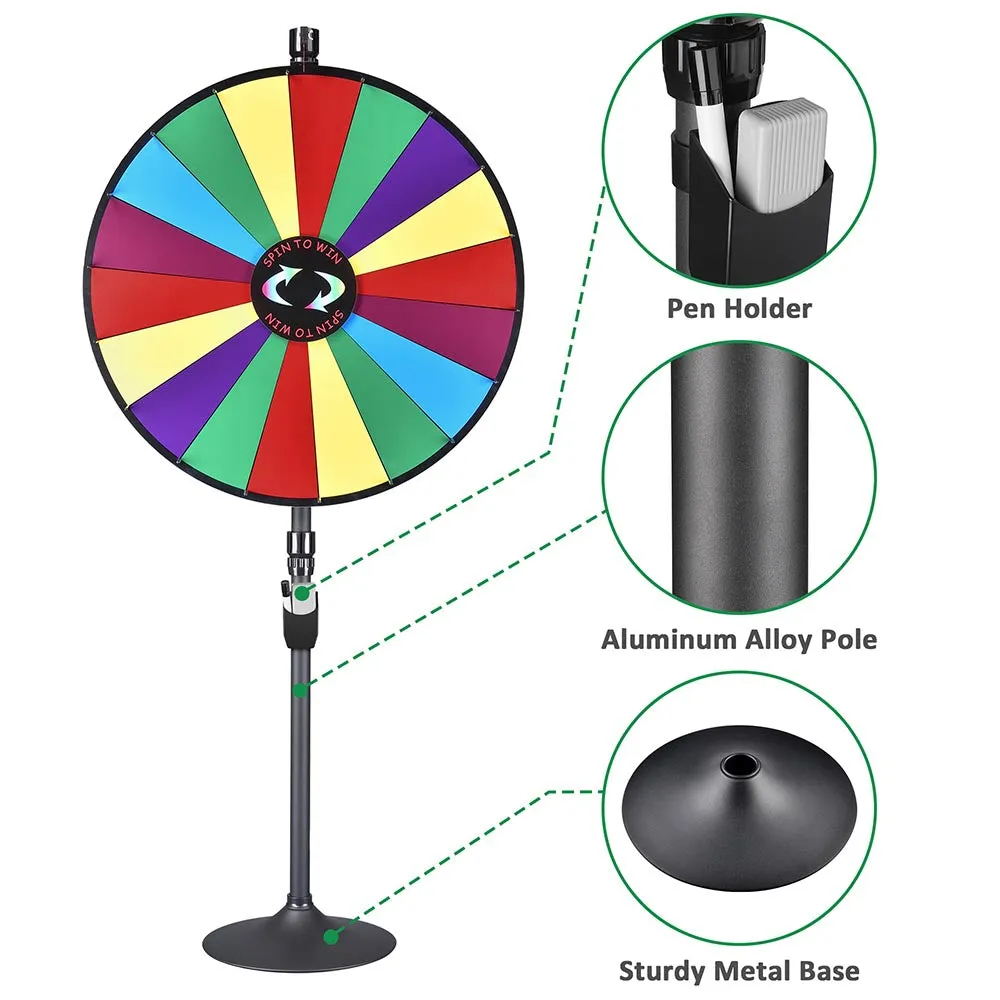 WinSpin 36" Prize Wheel Floor Stand Tabletop 18-Slot