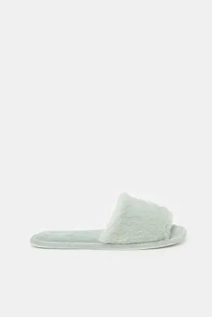 Women Green Textured Classic Slipper