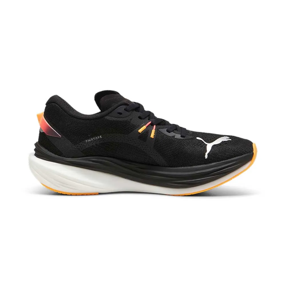 Women's Deviate Nitro 3 Running Shoes - PUMA Black-Sunset Glow-Sun Stream - Regular (B)