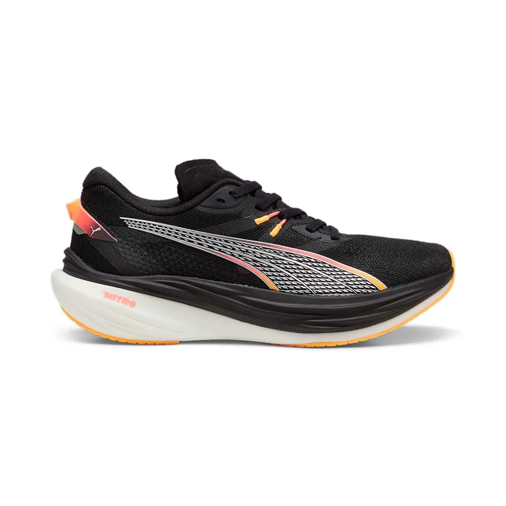 Women's Deviate Nitro 3 Running Shoes - PUMA Black-Sunset Glow-Sun Stream - Regular (B)