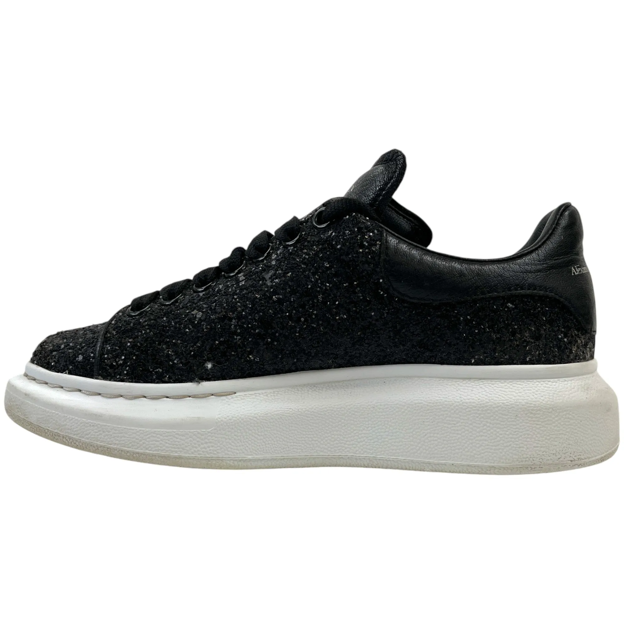 Women's Glitter Oversized Low Trainers Black Size EU 36.5 / UK 3.5