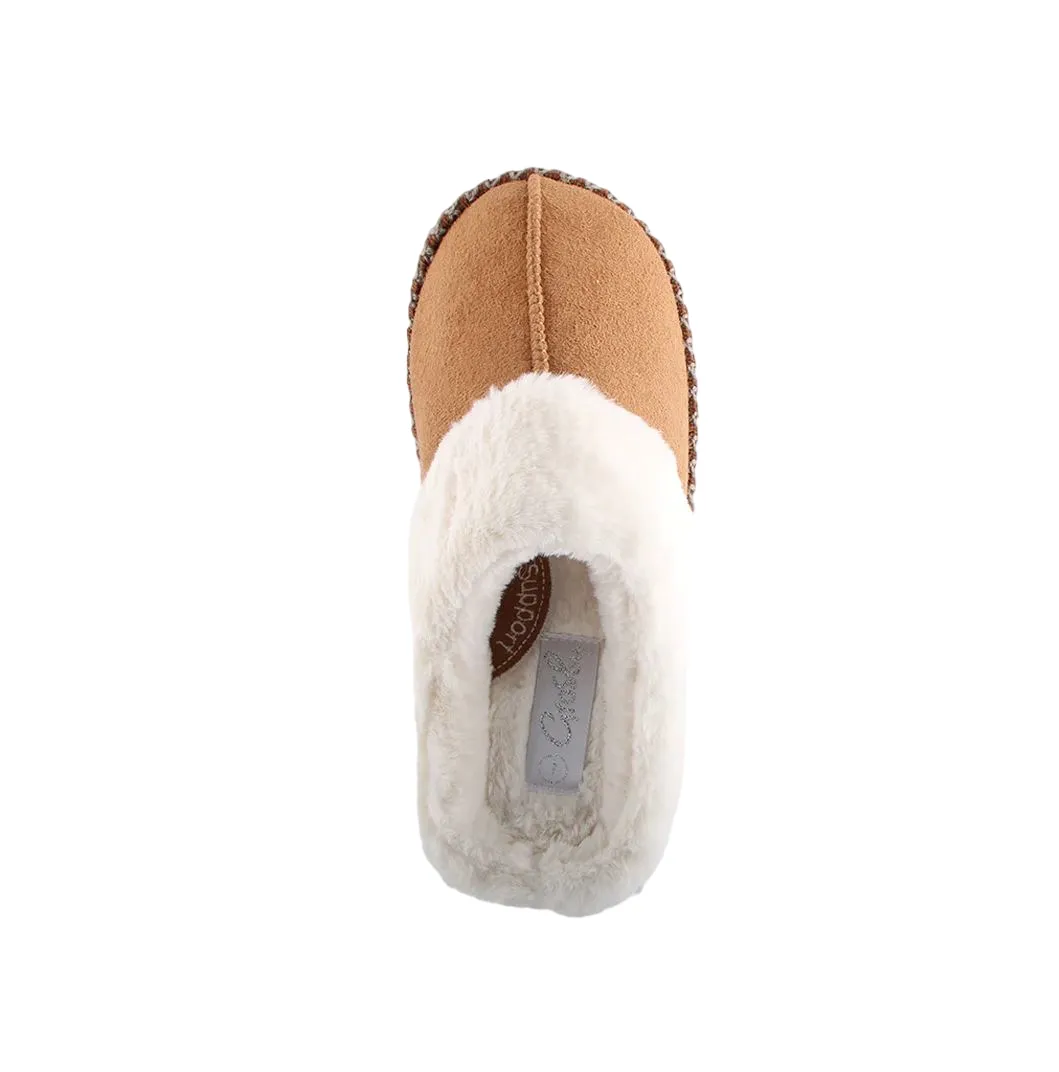 Womens Grosby Invisible Trident Tan Slippers Slip On Ladies Shoes