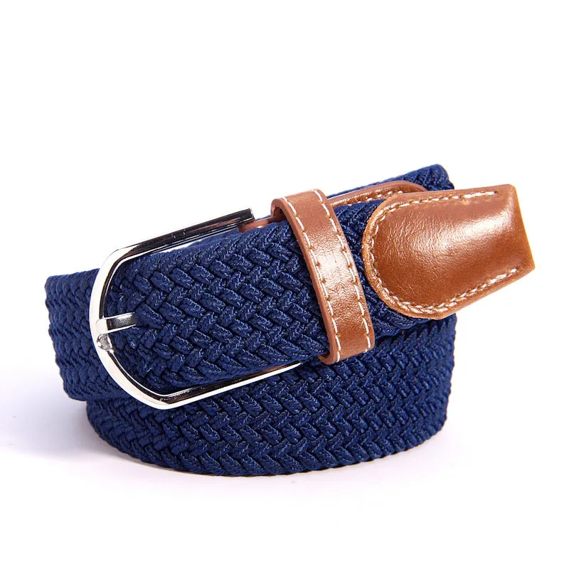 Woven Elastic Waistband Wholesale Factory Direct Sales Spot Men's Women's Leather Belt Canvas