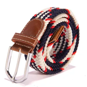 Woven Elastic Waistband Wholesale Factory Direct Sales Spot Men's Women's Leather Belt Canvas